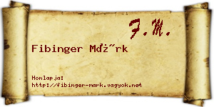 Fibinger Márk névjegykártya